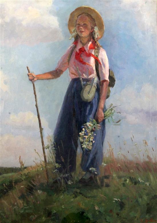 Lya Vasilievna Novi (Russian, 1910-1995) The Young Rambler 30 x 23in.